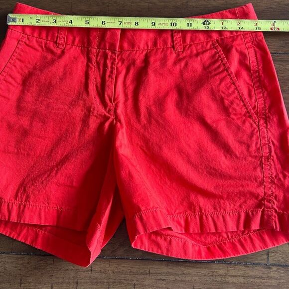 J. Crew Bright Red Broken Chino Shorts 5” inseam 100% Cotton Size 2 - Picture 4 of 6